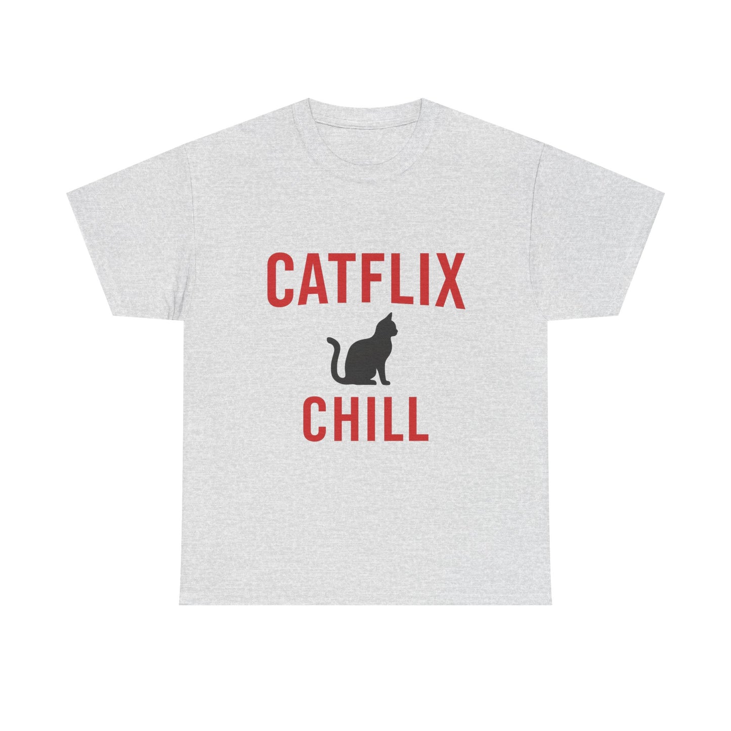 Catflix & Chill T-Shirt – Funny Cat Meme Shirt – Cozy Netflix Parody Tee – Unisex Cat Lover Gift