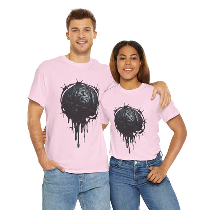 Dark Dripping Brain Tee, Unisex Heavy Cotton Shirt, Horror Fashion, Gothic Grunge Apparel, Edgy Gift for Him/Her