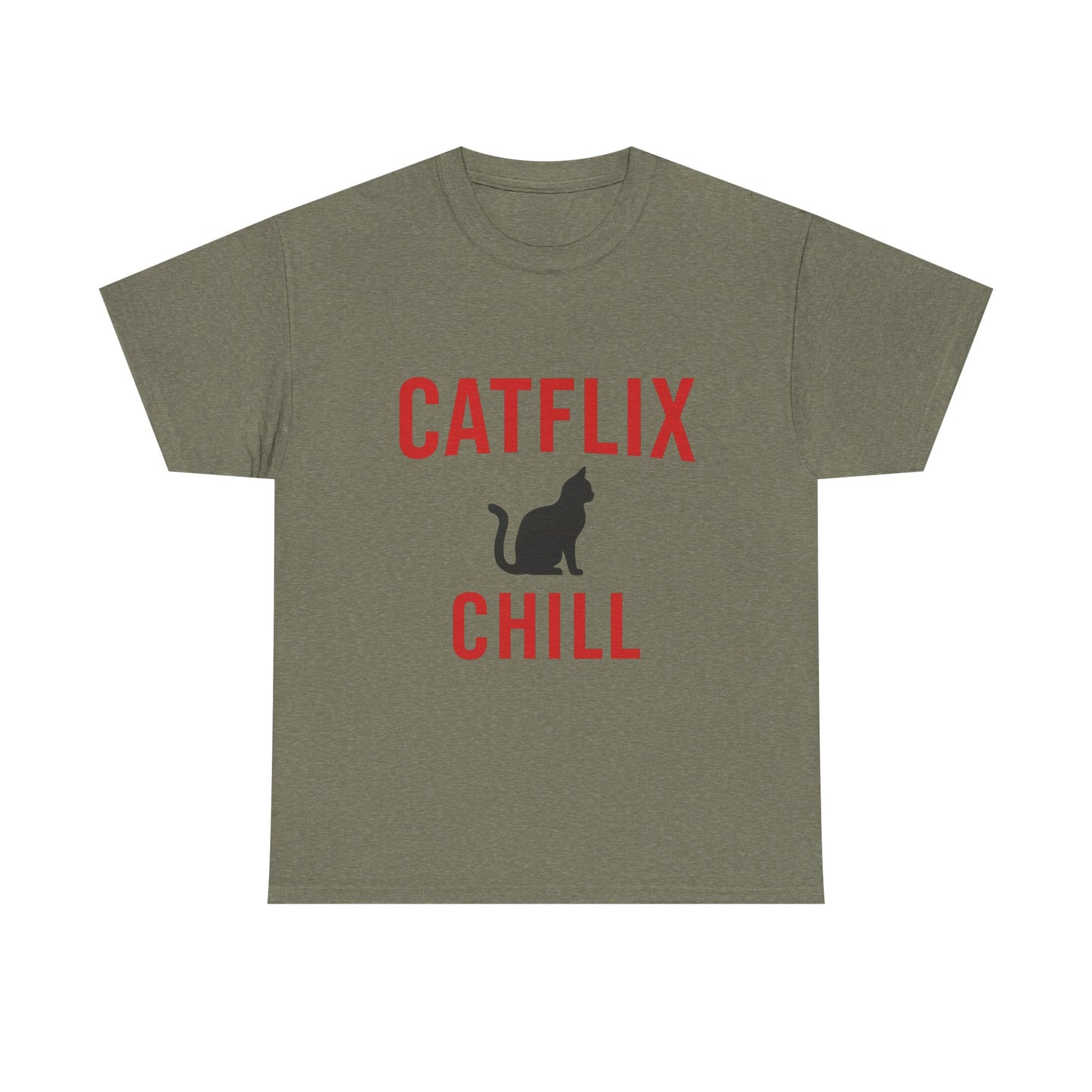 Catflix & Chill T-Shirt – Funny Cat Meme Shirt – Cozy Netflix Parody Tee – Unisex Cat Lover Gift