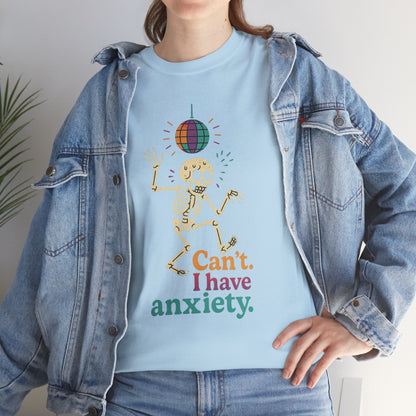 I Have Anxiety Shirt, Funny Dancing Skeleton Tee, Disco Party Meme Shirt, Social Anxiety Humor, Unisex Halloween Graphic