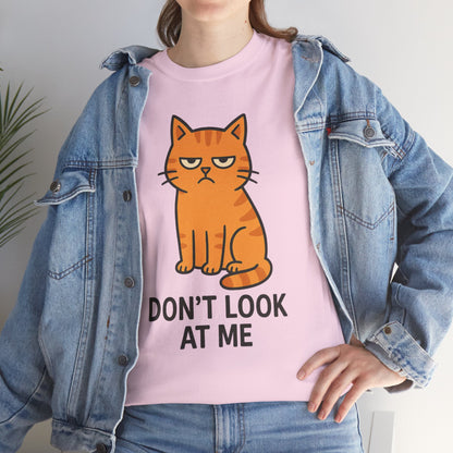 Grumpy Cat Tee - Don't Look At Me Shirt, Funny Gift for Cat Lovers, Unisex Graphic T-Shirt, Sassy Feline Humor, Casual Pet Lover Apparel