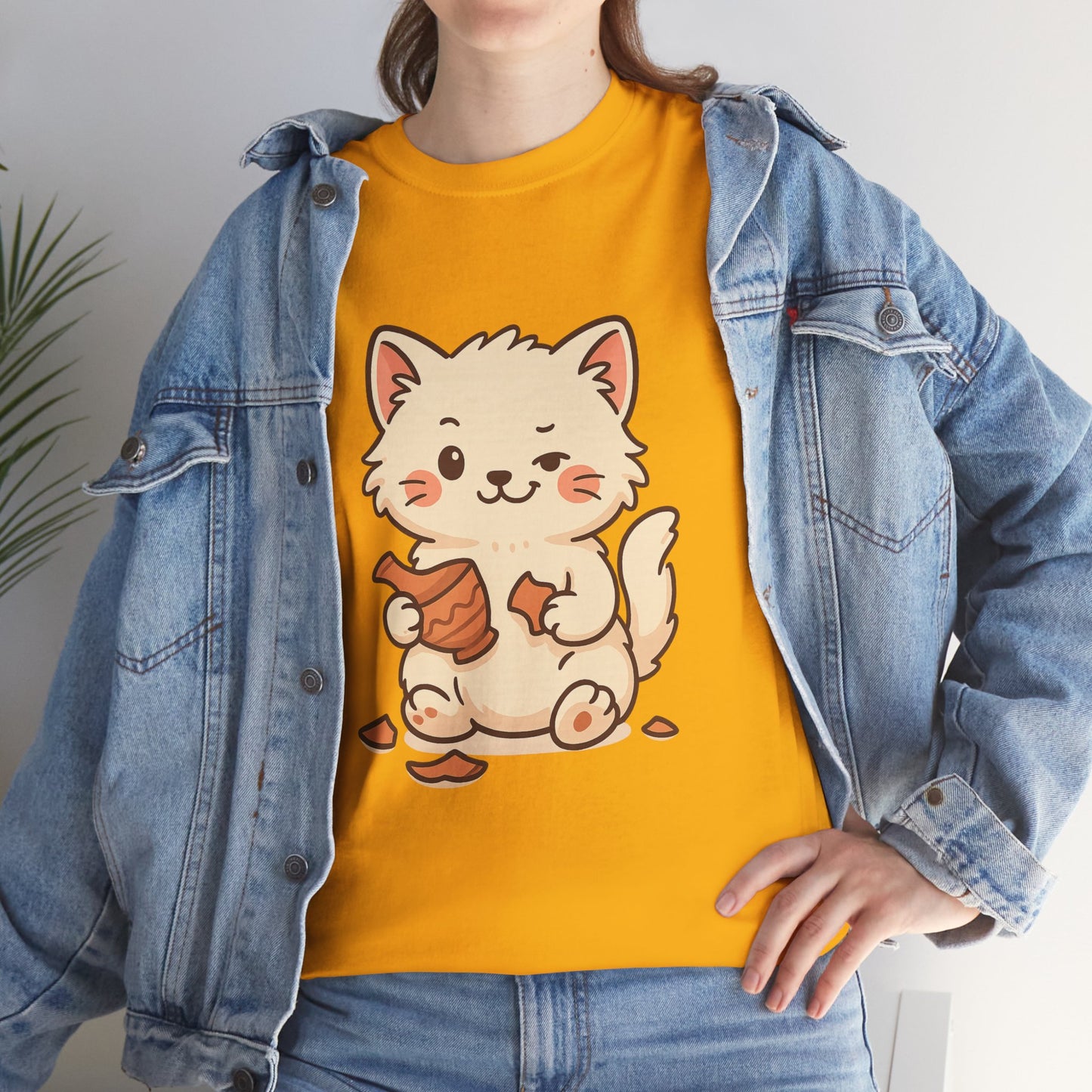 Cute Naughty Cat T-Shirt - Funny Kawaii Cat Shirt for Pet Lovers, Paws & Claws Collection