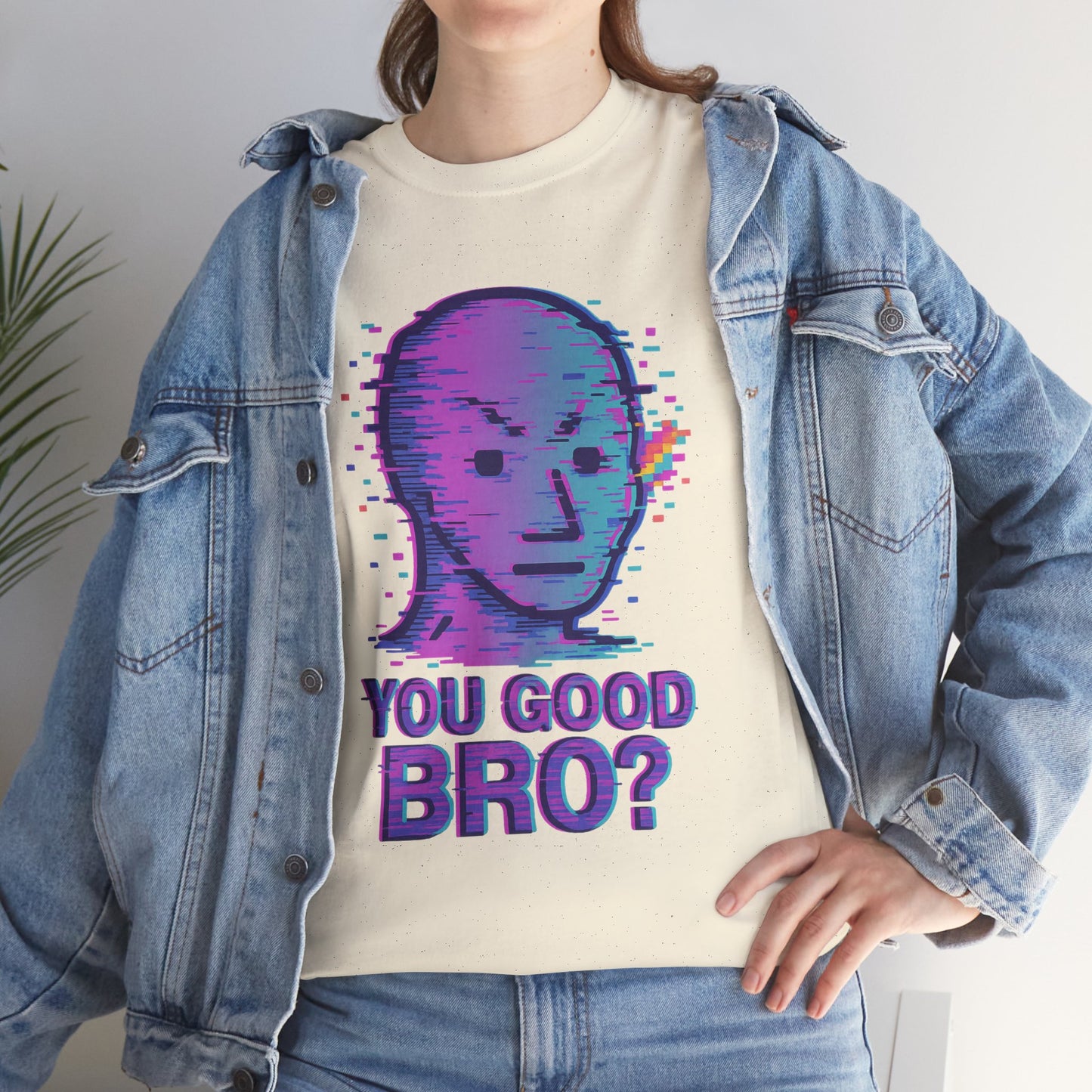 You Good Bro? Glitch Meme T-Shirt, Vaporwave NPC Shirt, Funny Unisex Graphic Tee, Digital Humor Gift, Gen Z Internet Culture Top