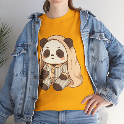Lazy Panda Vibes Unisex Cotton Tee, Cozy Pajama Shirt, Cute Loungewear, Animal Lover Gift, Relaxing Outfit