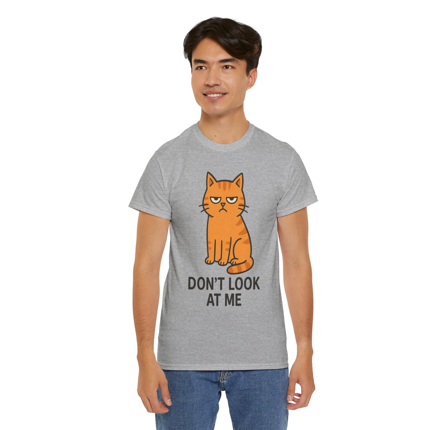 Grumpy Cat Tee - Don't Look At Me Shirt, Funny Gift for Cat Lovers, Unisex Graphic T-Shirt, Sassy Feline Humor, Casual Pet Lover Apparel
