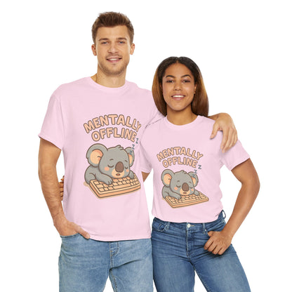 Mentally Offline Koala Shirt - Chill Lazy Unisex Tee for Relaxed Vibes