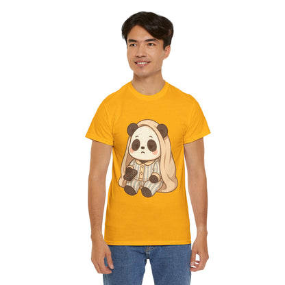 Lazy Panda Vibes Unisex Cotton Tee, Cozy Pajama Shirt, Cute Loungewear, Animal Lover Gift, Relaxing Outfit