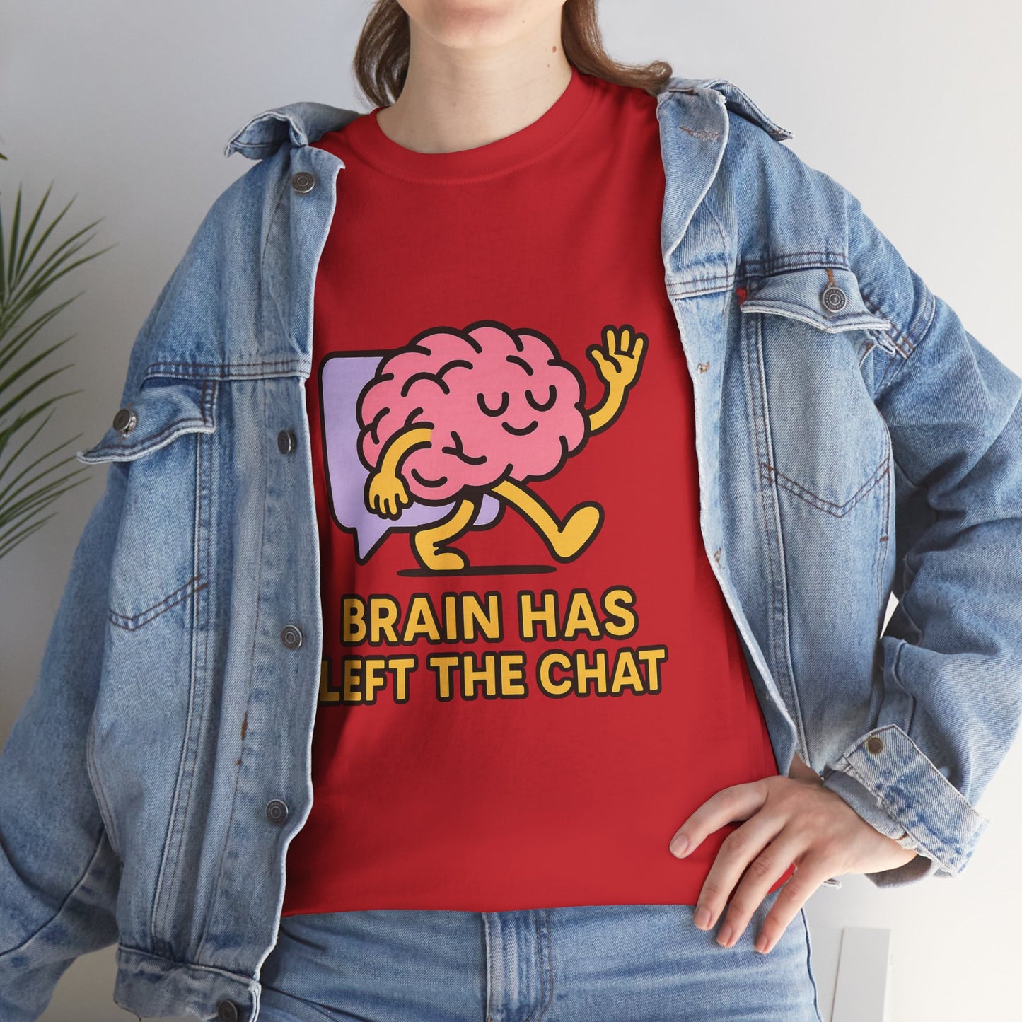 Brain Has Left The Chat T-Shirt, Funny Walking Brain Tee, Quirky Meme Shirt, Digital Humor, Gen Z Gift, Casual Unisex Graphic Top