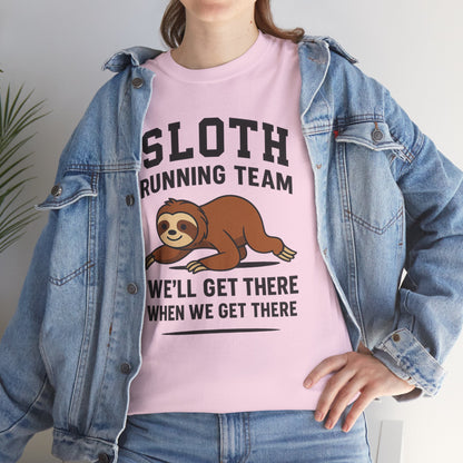 Sloth Running Team Shirt Funny Lazy Animal Tee Unisex Humor Gift Cool Fitness Top