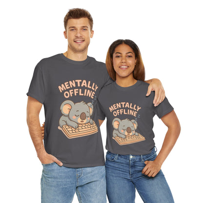Mentally Offline Koala Shirt - Chill Lazy Unisex Tee for Relaxed Vibes