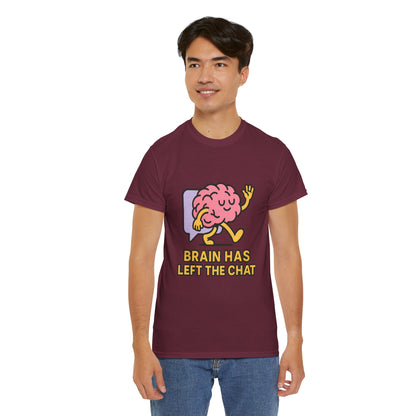 Brain Has Left The Chat T-Shirt, Funny Walking Brain Tee, Quirky Meme Shirt, Digital Humor, Gen Z Gift, Casual Unisex Graphic Top