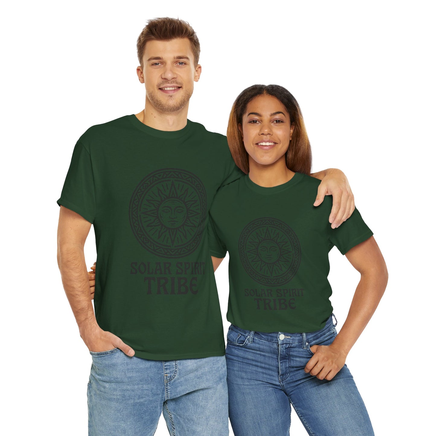 Solar Spirit Tribe Unisex T-Shirt, Sun Symbol Tee, Tribal Graphic Shirt, Boho Festival Top, Nature Lover Gift, Eco Spiritual Wear