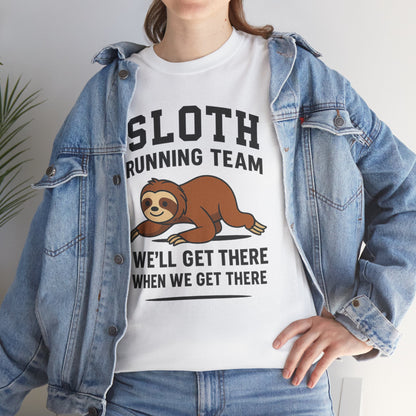 Sloth Running Team Shirt Funny Lazy Animal Tee Unisex Humor Gift Cool Fitness Top