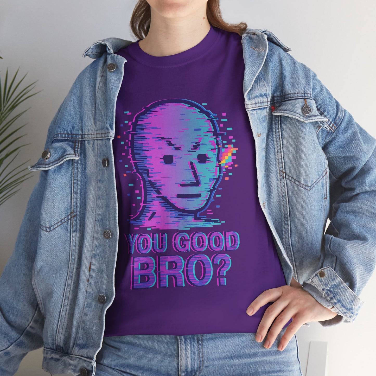 You Good Bro? Glitch Meme T-Shirt, Vaporwave NPC Shirt, Funny Unisex Graphic Tee, Digital Humor Gift, Gen Z Internet Culture Top