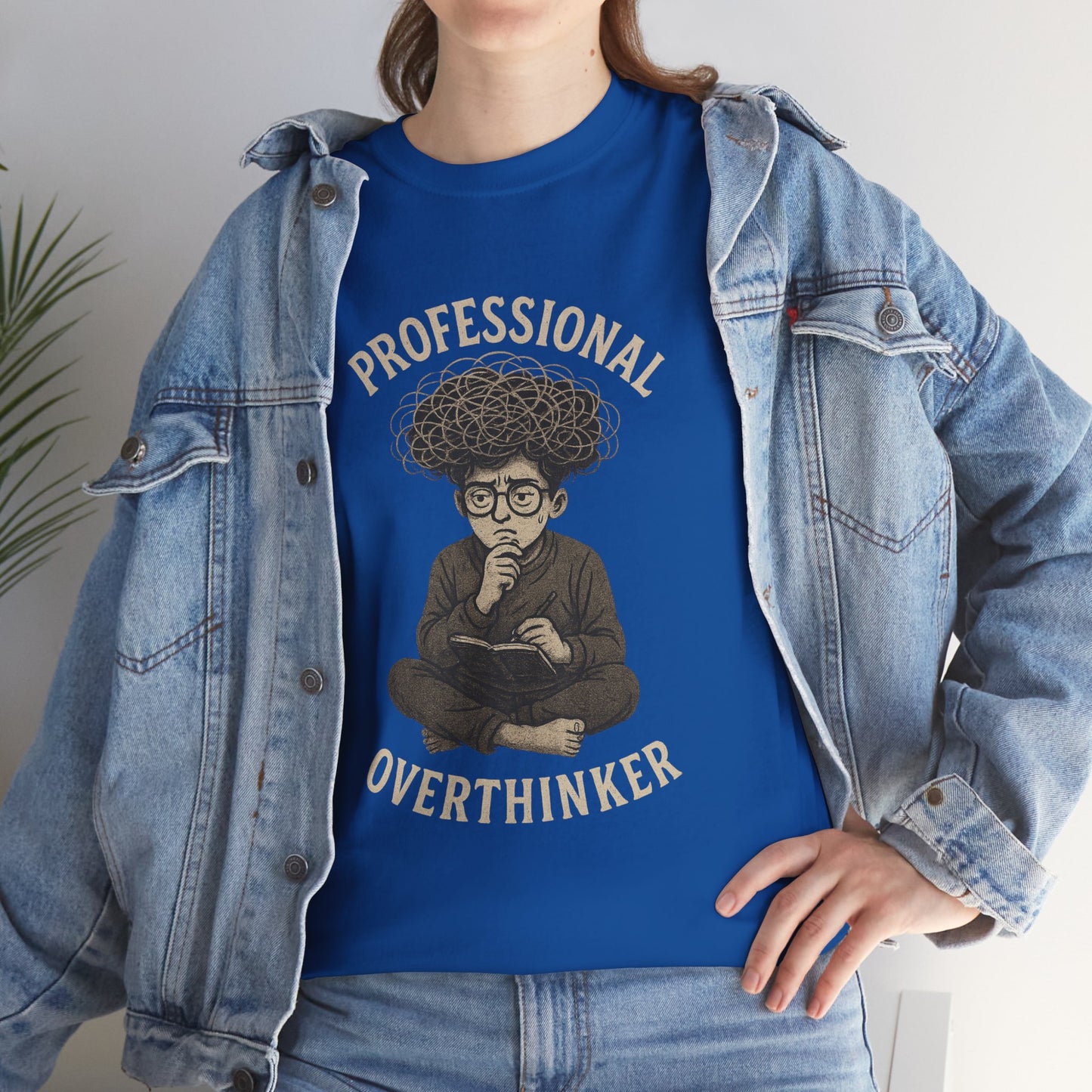Professional Overthinker Shirt - Funny Thoughtful T-Shirt, Unisex Heavy Cotton Tee, Gift for Deep Thinkers, Casual Comfort Tee