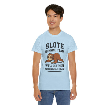 Sloth Running Team Shirt Funny Lazy Animal Tee Unisex Humor Gift Cool Fitness Top
