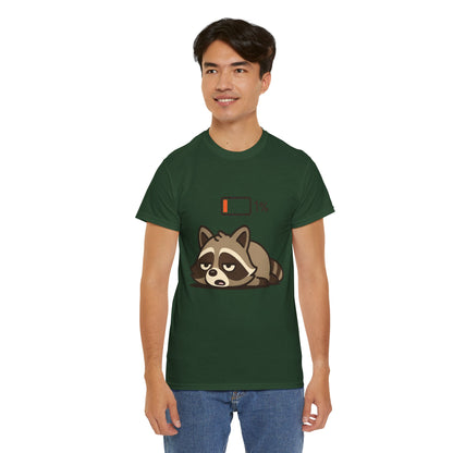 Sleepy Raccoon Tee, Funny Animal Shirt, Lazy Day Outfit, Cozy Gift, Unisex Cotton Tee