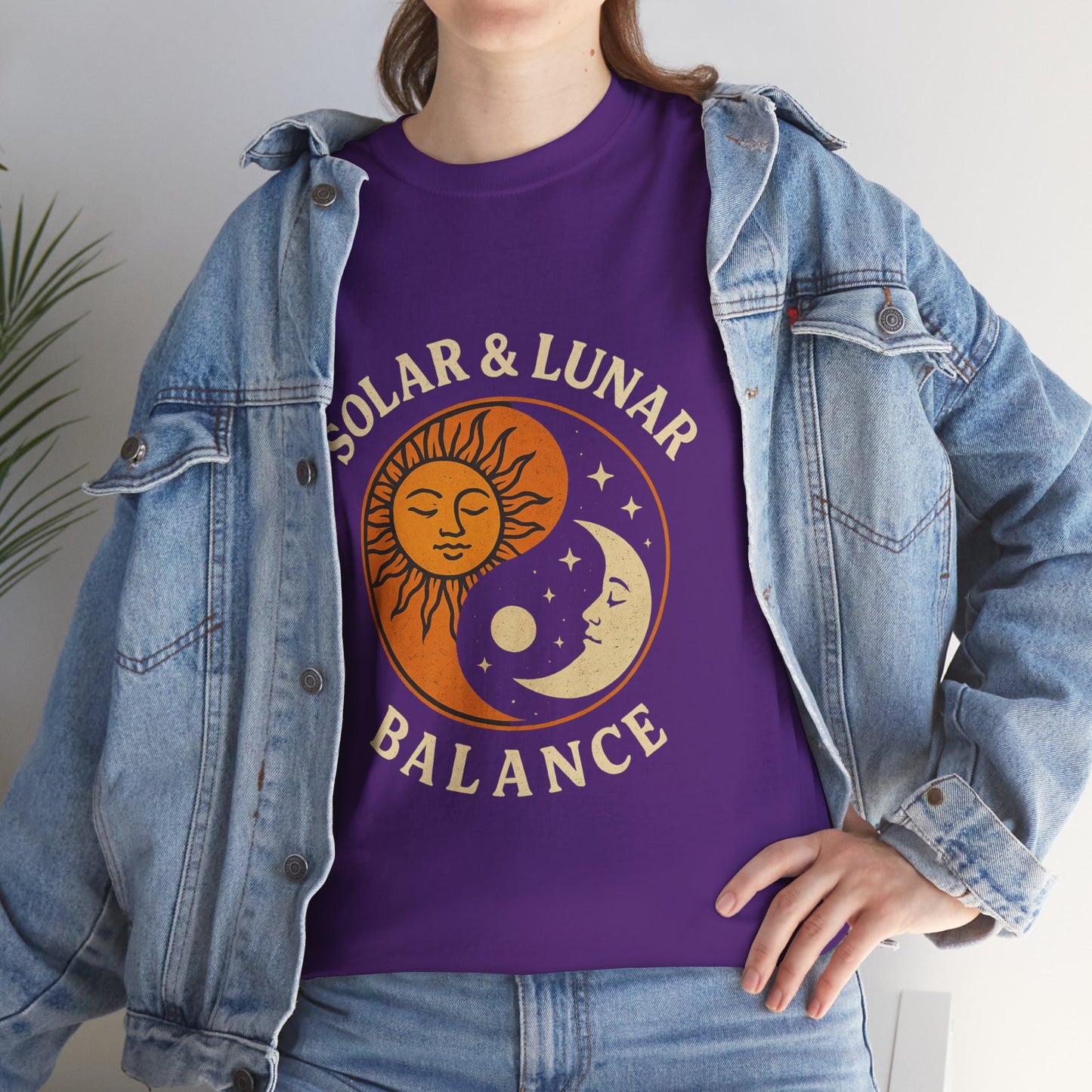Solar & Lunar Balance T-Shirt - Yin Yang Sun and Moon Tee - Unisex Vintage Astrology Shirt - Retro Celestial Spiritual Gift