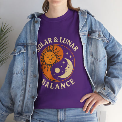 Solar & Lunar Balance T-Shirt - Yin Yang Sun and Moon Tee - Unisex Vintage Astrology Shirt - Retro Celestial Spiritual Gift