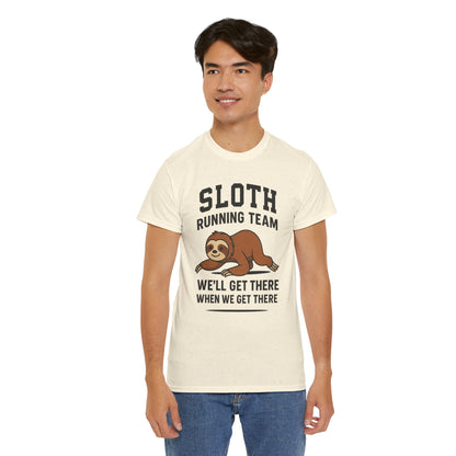 Sloth Running Team Shirt Funny Lazy Animal Tee Unisex Humor Gift Cool Fitness Top