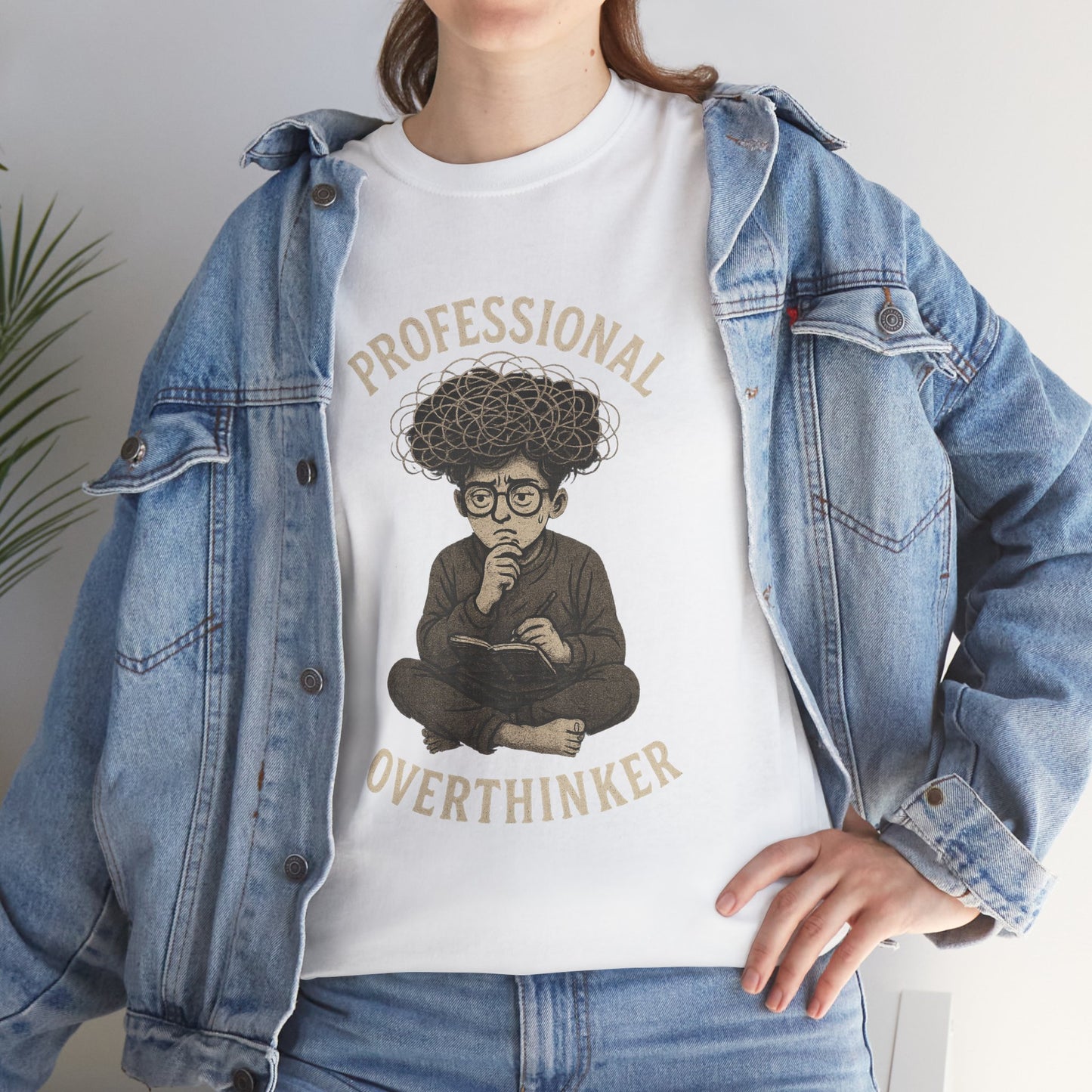 Professional Overthinker Shirt - Funny Thoughtful T-Shirt, Unisex Heavy Cotton Tee, Gift for Deep Thinkers, Casual Comfort Tee