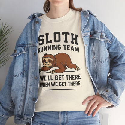 Sloth Running Team Shirt Funny Lazy Animal Tee Unisex Humor Gift Cool Fitness Top