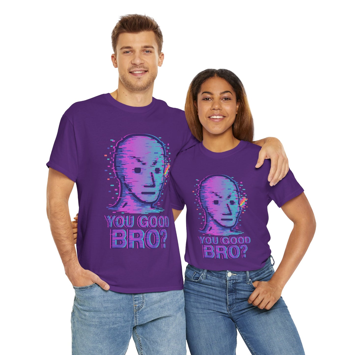 You Good Bro? Glitch Meme T-Shirt, Vaporwave NPC Shirt, Funny Unisex Graphic Tee, Digital Humor Gift, Gen Z Internet Culture Top