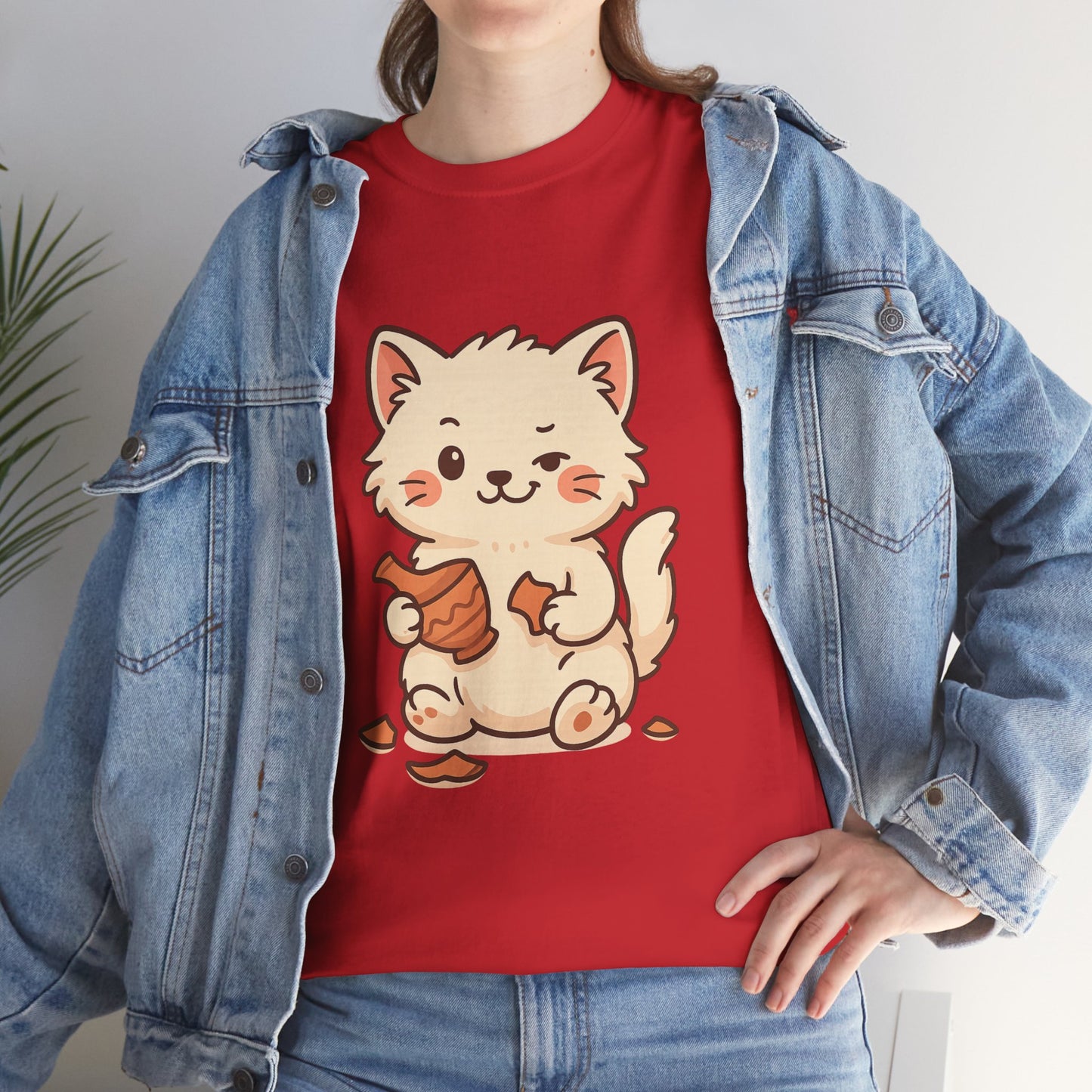 Cute Naughty Cat T-Shirt - Funny Kawaii Cat Shirt for Pet Lovers, Paws & Claws Collection