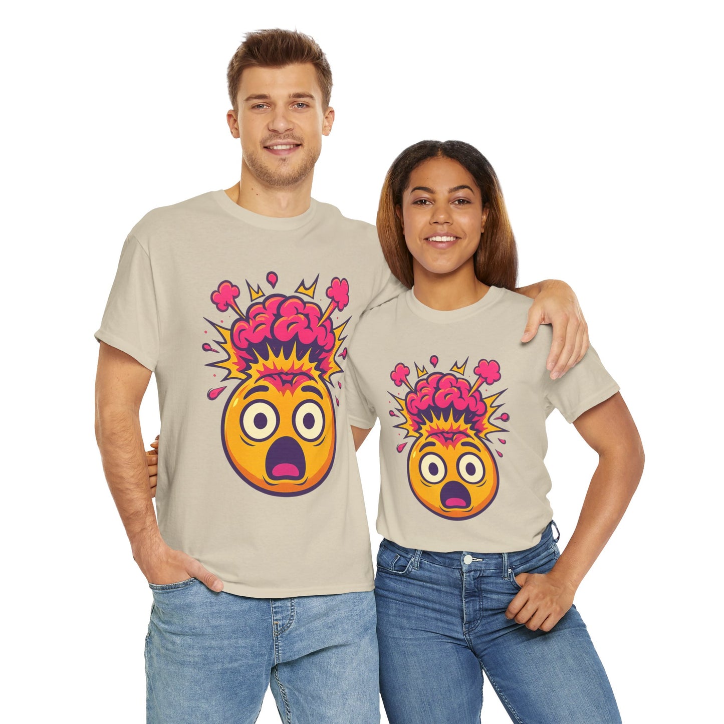 Exploding Emoji T-Shirt, Emotional Damage Meme Tee, Funny Cartoon Shirt, Colorful Unisex Gift, Shocked Face Graphic