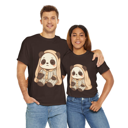 Lazy Panda Vibes Unisex Cotton Tee, Cozy Pajama Shirt, Cute Loungewear, Animal Lover Gift, Relaxing Outfit