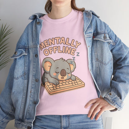Mentally Offline Koala Shirt - Chill Lazy Unisex Tee for Relaxed Vibes