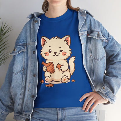 Cute Naughty Cat T-Shirt - Funny Kawaii Cat Shirt for Pet Lovers, Paws & Claws Collection