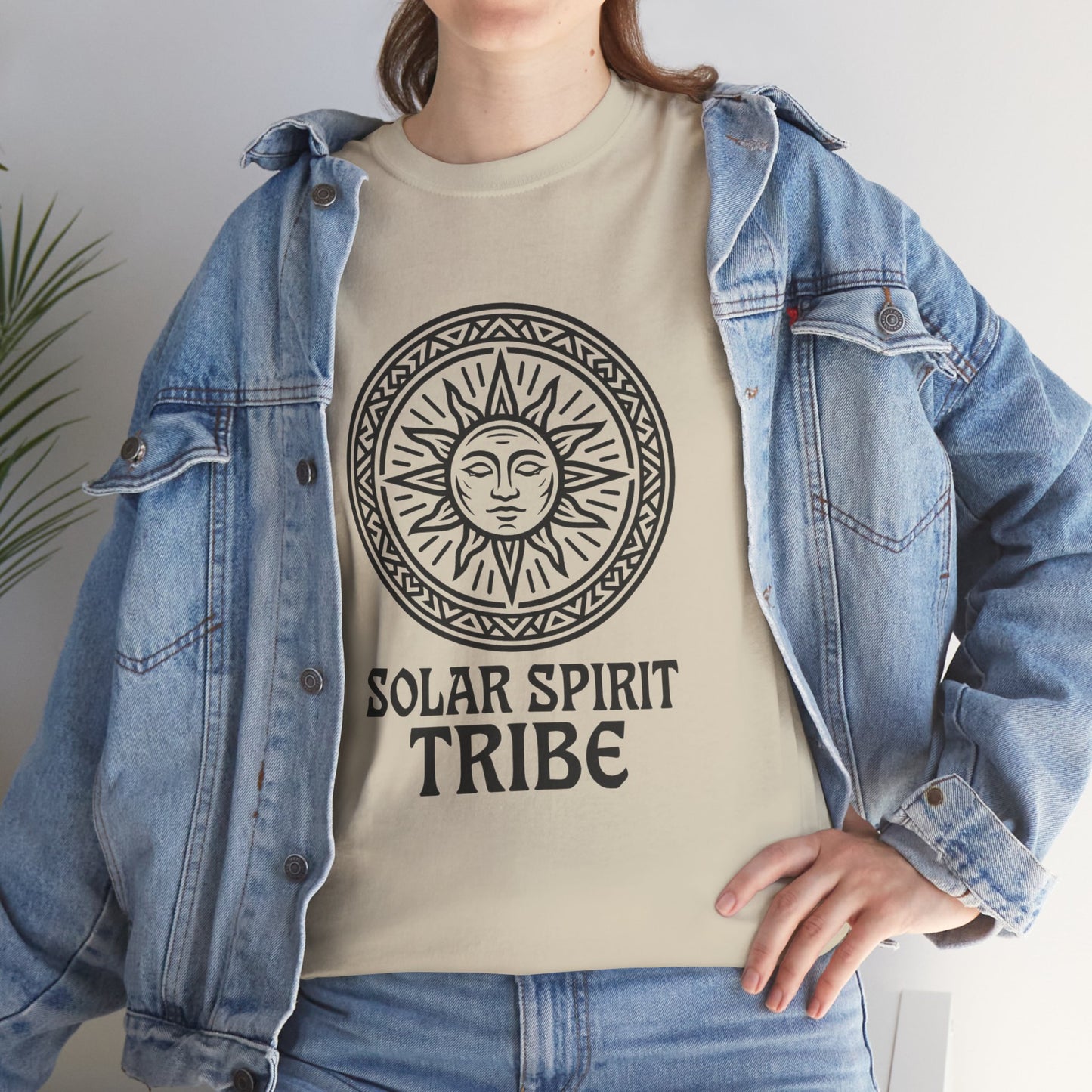 Solar Spirit Tribe Unisex T-Shirt, Sun Symbol Tee, Tribal Graphic Shirt, Boho Festival Top, Nature Lover Gift, Eco Spiritual Wear