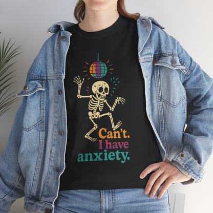 I Have Anxiety Shirt, Funny Dancing Skeleton Tee, Disco Party Meme Shirt, Social Anxiety Humor, Unisex Halloween Graphic