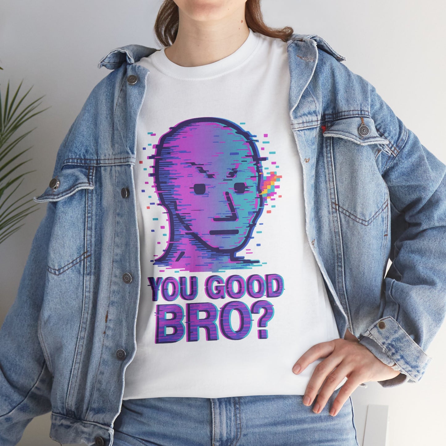You Good Bro? Glitch Meme T-Shirt, Vaporwave NPC Shirt, Funny Unisex Graphic Tee, Digital Humor Gift, Gen Z Internet Culture Top