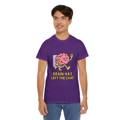 Brain Has Left The Chat T-Shirt, Funny Walking Brain Tee, Quirky Meme Shirt, Digital Humor, Gen Z Gift, Casual Unisex Graphic Top