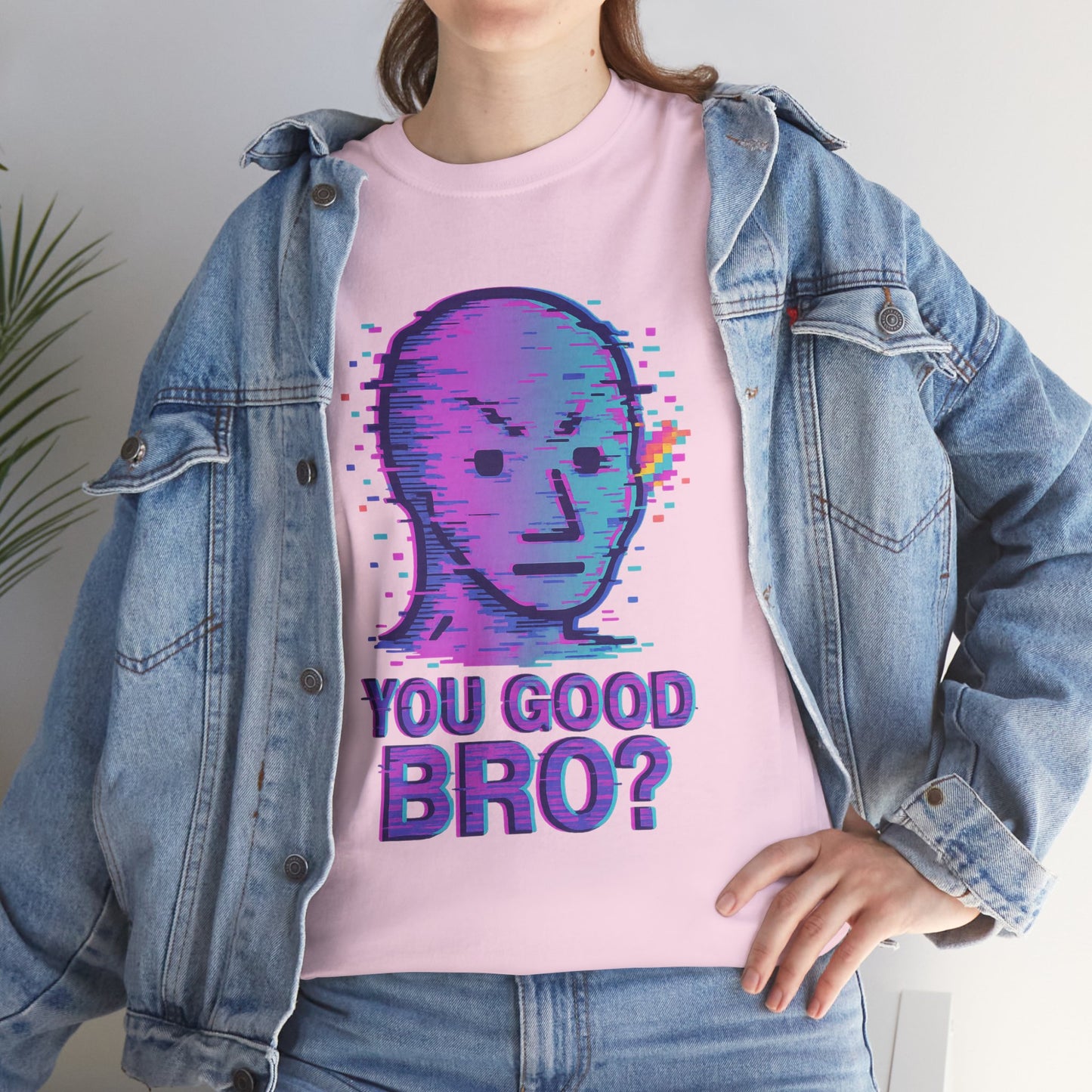 You Good Bro? Glitch Meme T-Shirt, Vaporwave NPC Shirt, Funny Unisex Graphic Tee, Digital Humor Gift, Gen Z Internet Culture Top