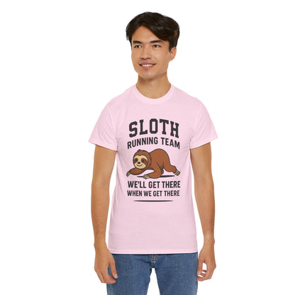 Sloth Running Team Shirt Funny Lazy Animal Tee Unisex Humor Gift Cool Fitness Top