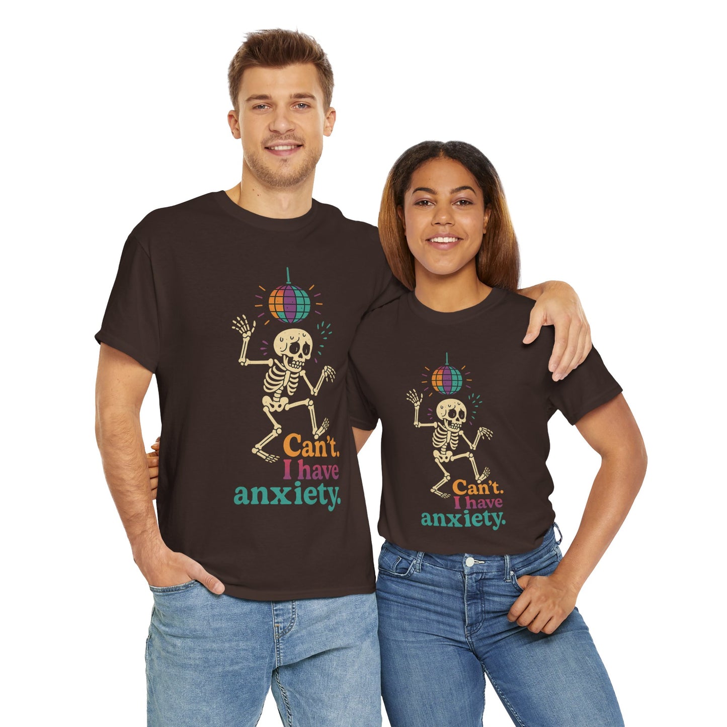 I Have Anxiety Shirt, Funny Dancing Skeleton Tee, Disco Party Meme Shirt, Social Anxiety Humor, Unisex Halloween Graphic