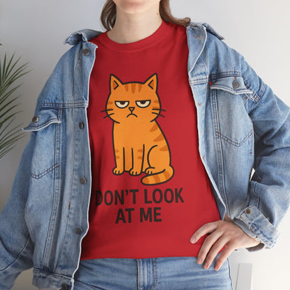 Grumpy Cat Tee - Don't Look At Me Shirt, Funny Gift for Cat Lovers, Unisex Graphic T-Shirt, Sassy Feline Humor, Casual Pet Lover Apparel