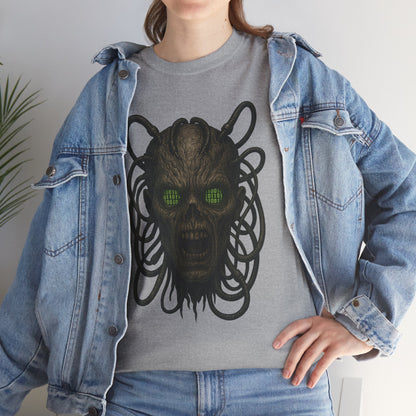 Neural Wraith T-Shirt, Gothic Horror Tee, Sci-Fi Skull Shirt, Cyberpunk Unisex Graphic, Dark Techwear