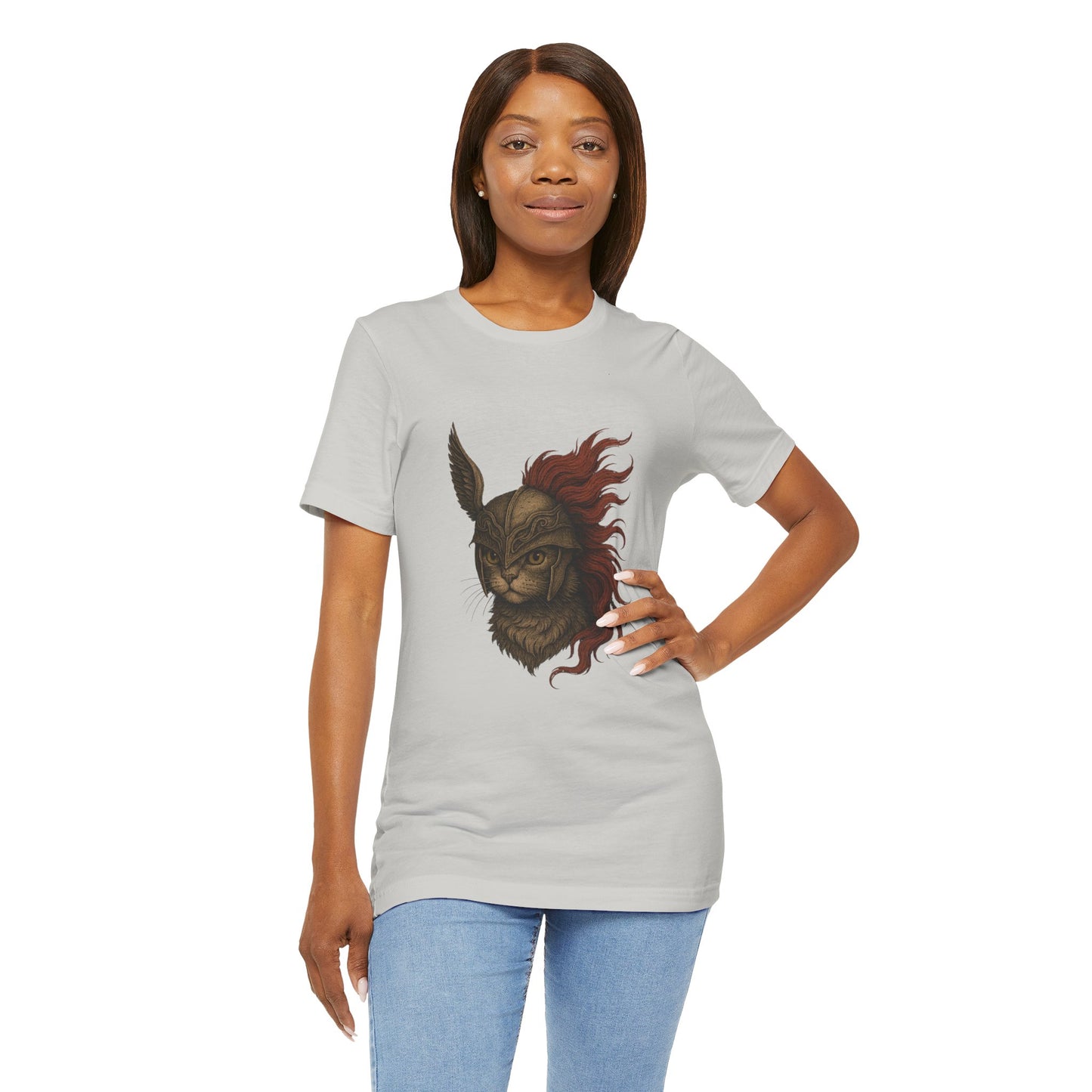Malenia Cat Helmet Tee - Fantasy Cat T-Shirt, Elden Ring Inspired Shirt, Gamer Gift