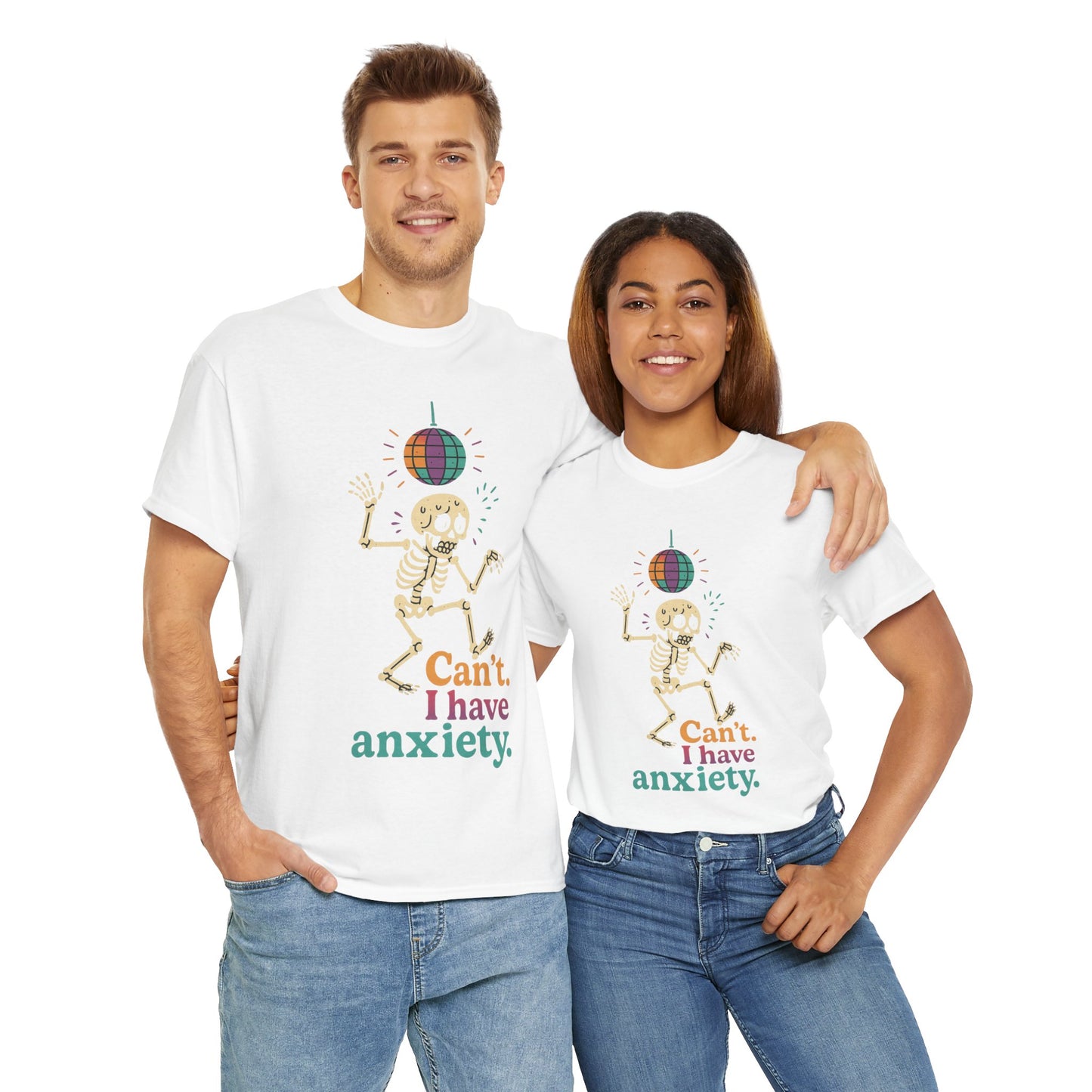 I Have Anxiety Shirt, Funny Dancing Skeleton Tee, Disco Party Meme Shirt, Social Anxiety Humor, Unisex Halloween Graphic