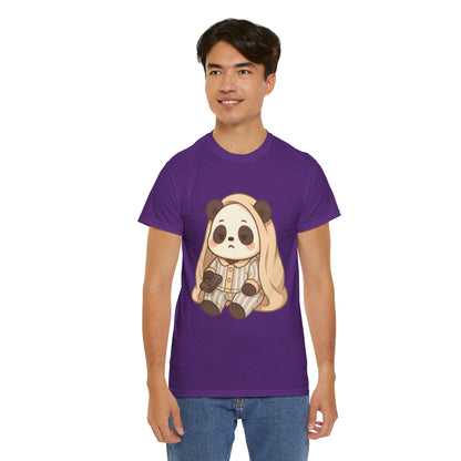 Lazy Panda Vibes Unisex Cotton Tee, Cozy Pajama Shirt, Cute Loungewear, Animal Lover Gift, Relaxing Outfit