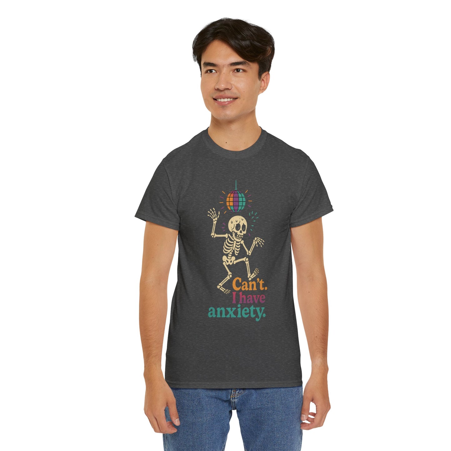 I Have Anxiety Shirt, Funny Dancing Skeleton Tee, Disco Party Meme Shirt, Social Anxiety Humor, Unisex Halloween Graphic