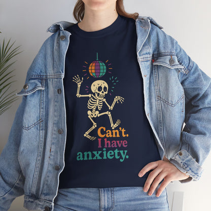 I Have Anxiety Shirt, Funny Dancing Skeleton Tee, Disco Party Meme Shirt, Social Anxiety Humor, Unisex Halloween Graphic