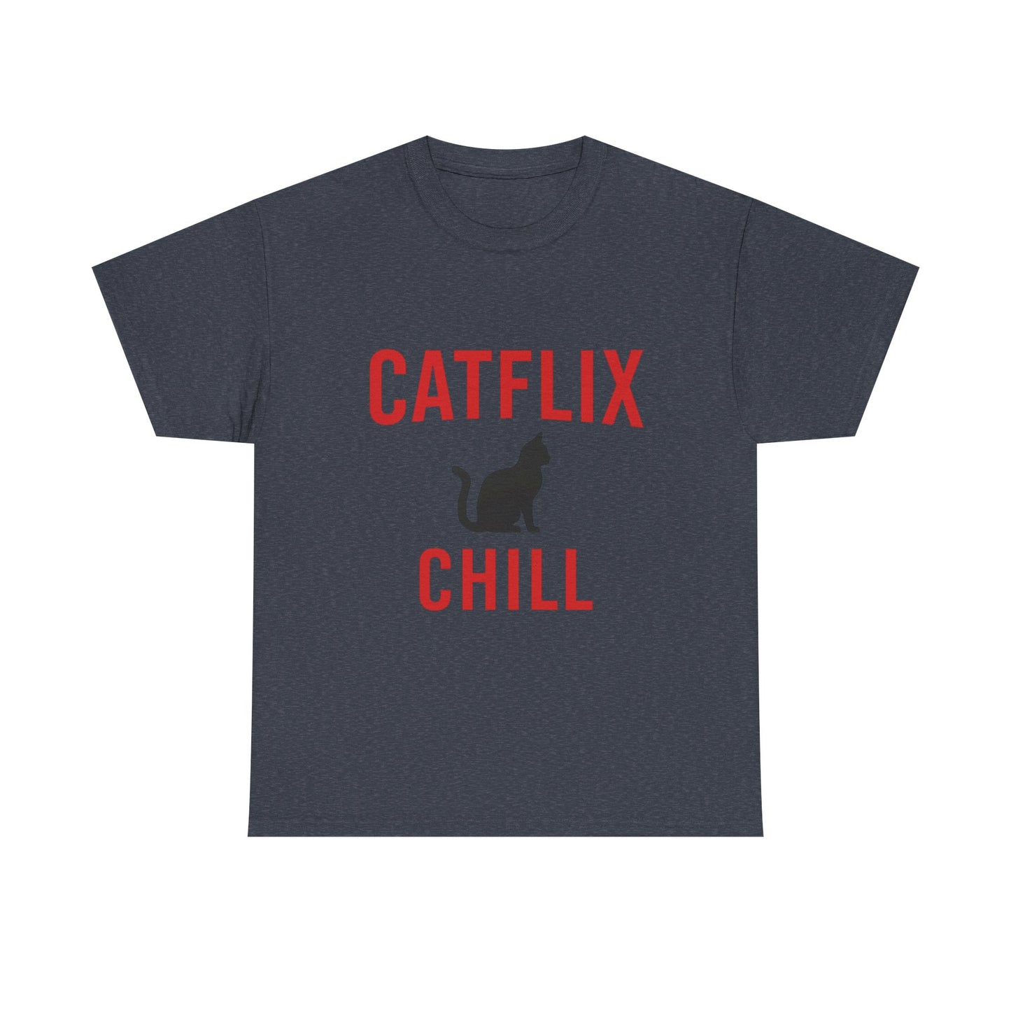 Catflix & Chill T-Shirt – Funny Cat Meme Shirt – Cozy Netflix Parody Tee – Unisex Cat Lover Gift