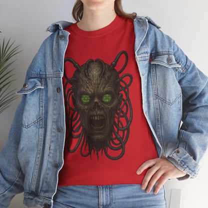 Neural Wraith T-Shirt, Gothic Horror Tee, Sci-Fi Skull Shirt, Cyberpunk Unisex Graphic, Dark Techwear