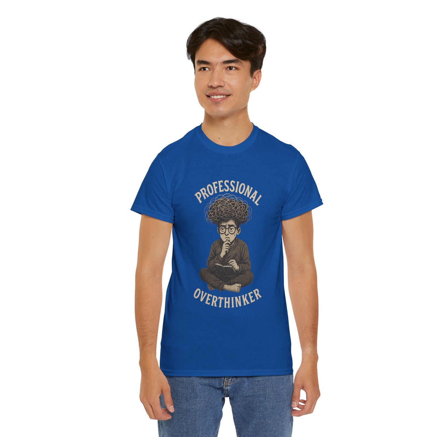 Professional Overthinker Shirt - Funny Thoughtful T-Shirt, Unisex Heavy Cotton Tee, Gift for Deep Thinkers, Casual Comfort Tee