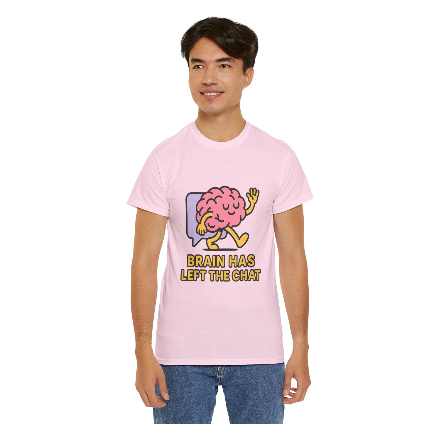 Brain Has Left The Chat T-Shirt, Funny Walking Brain Tee, Quirky Meme Shirt, Digital Humor, Gen Z Gift, Casual Unisex Graphic Top
